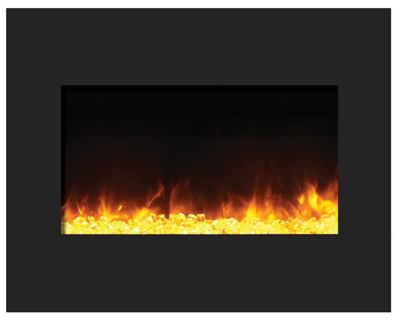 Amantii 26" ZECL fireplace with black gls surround, log set and 3 colors media Electric Fireplace Amantii 