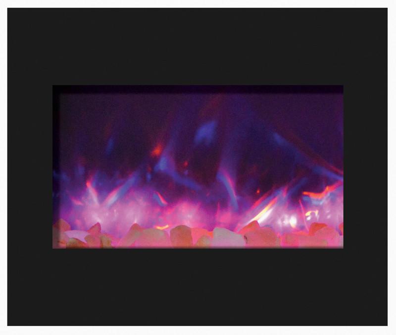 Amantii 30" ZECL fireplace with blk gls surround, log set and 3 colors of media Electric Fireplace Amantii 