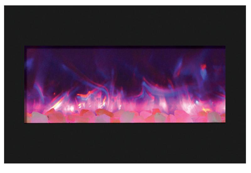 Amantii 33" ZECL fireplace with blk gls surround, log set and 3 colors of media Electric Fireplace Amantii 
