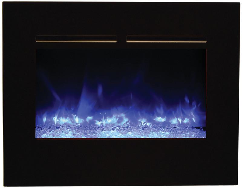 Amantii 30" ZECL flush mount unit with blk surround, log set and 3 colors of media Electric Fireplace Amantii 