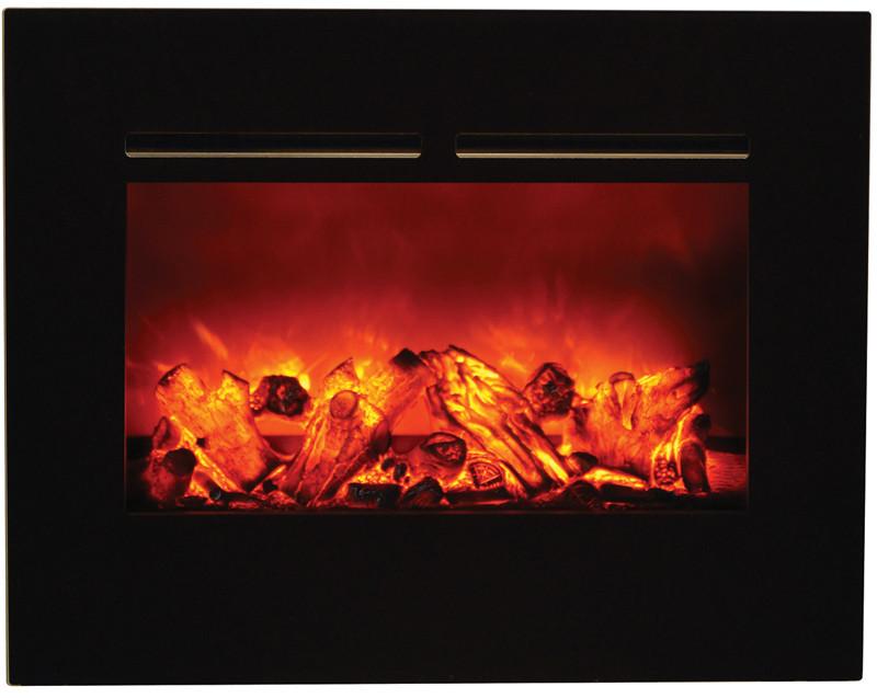 Amantii 30" ZECL flush mount unit with blk surround, log set and 3 colors of media Electric Fireplace Amantii 