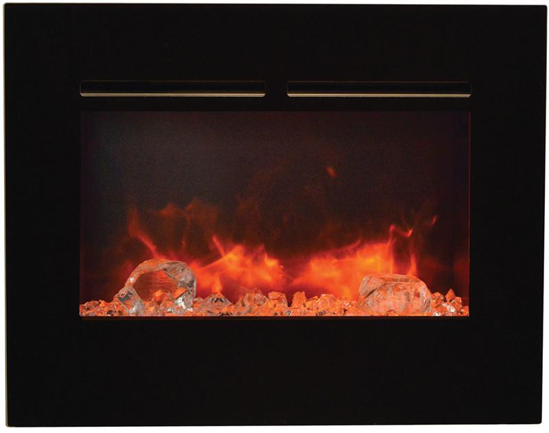 Amantii 26"ZECL flush mount unit with blk surround, log set and 3 colors of media Electric Fireplace Amantii 