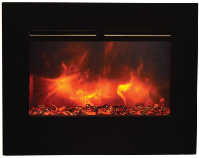 Amantii 26"ZECL flush mount unit with blk surround, log set and 3 colors of media Electric Fireplace Amantii 