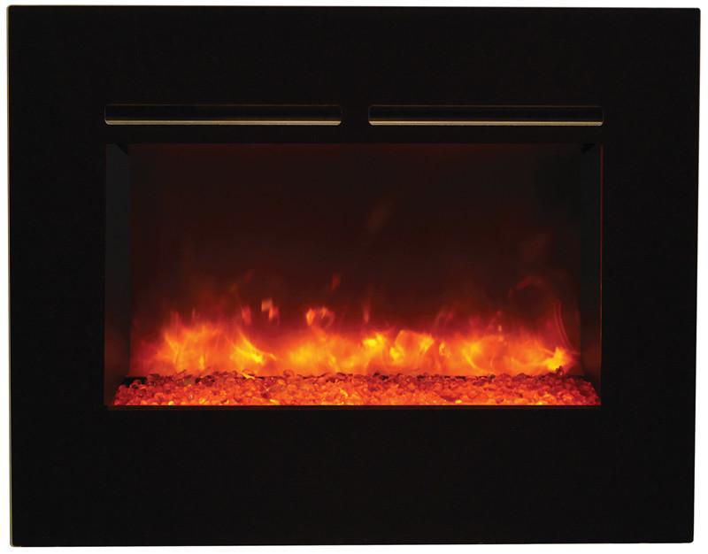 Amantii 26"ZECL flush mount unit with blk surround, log set and 3 colors of media Electric Fireplace Amantii 