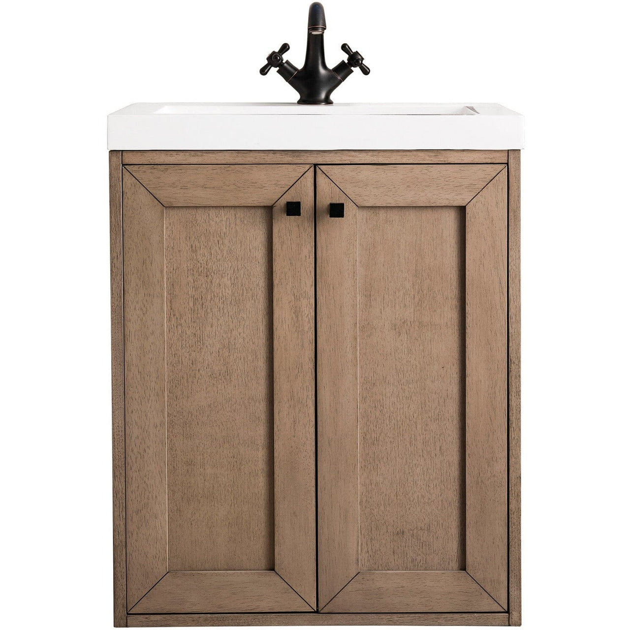 James Martin Chianti 24" Single Vanity Vanity James Martin Whitewashed Walnut w/ White Glossy Composite Countertop 