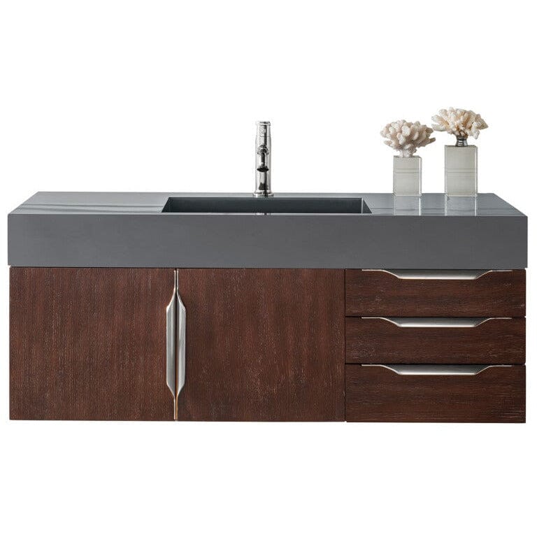 James Martin Mercer Island 48" Single Vanity Vanity James Martin Coffee Oak w/ Dusk Grey Glossy Composite Top 