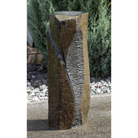 Thumbnail for Real Stone Fountains ABBC925 Basalt Fountain Kit - Special Carving Swirl Cut Fountain Blue Thumb 