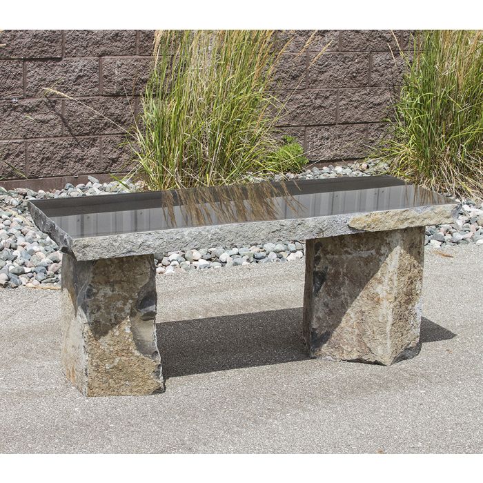 Real Stone Fountains ABBB48 Basalt Bench - 48″ Bench Blue Thumb 
