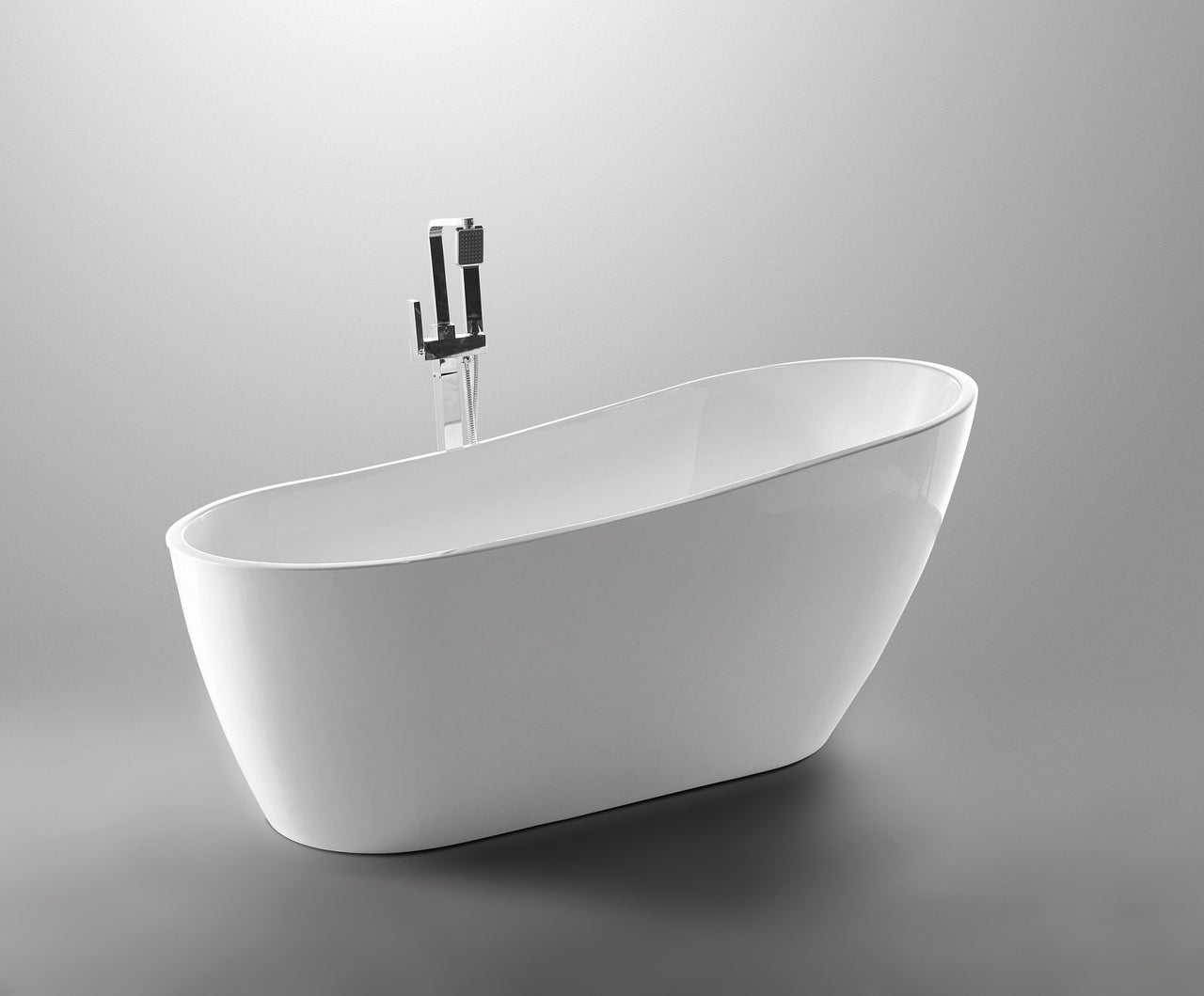 ANZZI Trend Series 5.58 ft. Freestanding Bathtub in White FreeStanding Bathtub ANZZI 