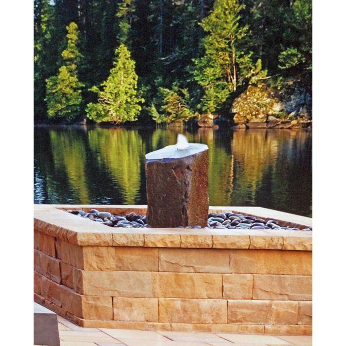 GFRC Bubbling Boulders LA3075K Column Fountain Large - Complete Kit Fountain Blue Thumb 