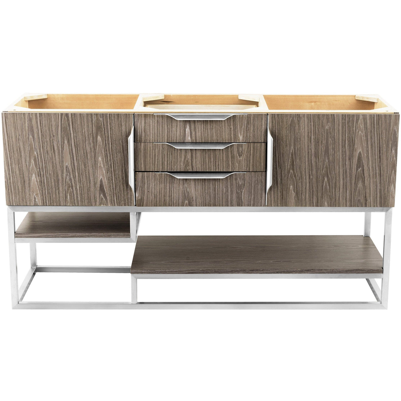 James Martin Columbia 59" Double Vanity Vanity James Martin Ash Gray Cabinet Only 