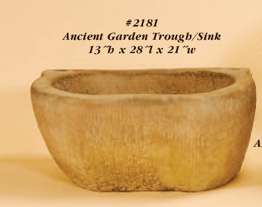 Ancient Garden Trough / Sink Cast Stone Outdoor Asian Collection Planter Tuscan 