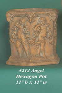 Thumbnail for Angel Hexagon Cast Stone Outdoor Garden Planter Planter Tuscan 