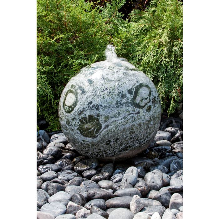 Real Stone Fountains ABART4120 20″ Green Marble Sphere Fountain Fountain Blue Thumb 