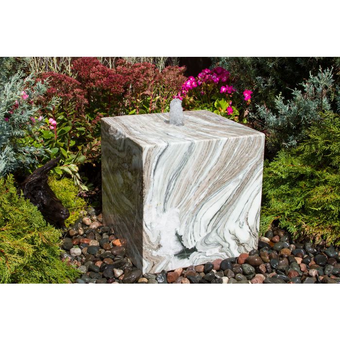 Real Stone Fountains ABART16G 16″ Glacier Marble Cube Fountain Fountain Blue Thumb 