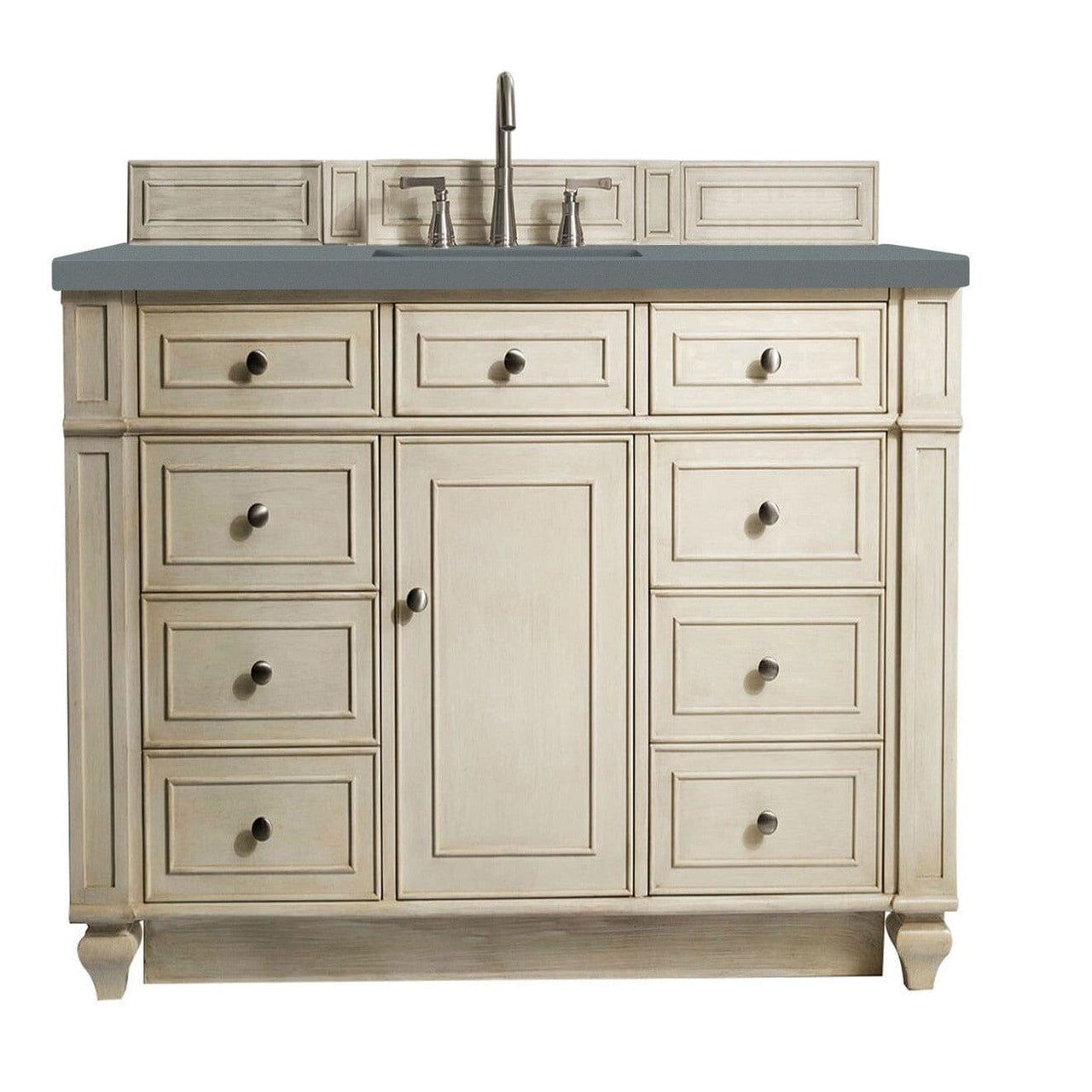 James Martin Bristol 48" Single Vanity Vanity James Martin Vintage Vanilla w/ 3 CM Cala Blue Quartz Top 