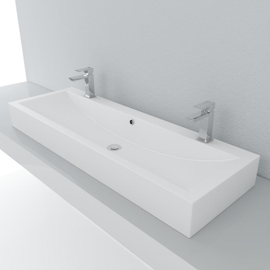 Cantrio Double Soild Surface Trough Vessel Sink MMA-604 Solid Surface Series Cantrio 