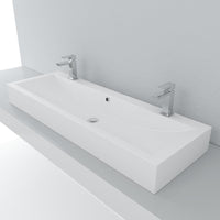 Thumbnail for Cantrio Double Soild Surface Trough Vessel Sink MMA-604 Solid Surface Series Cantrio 