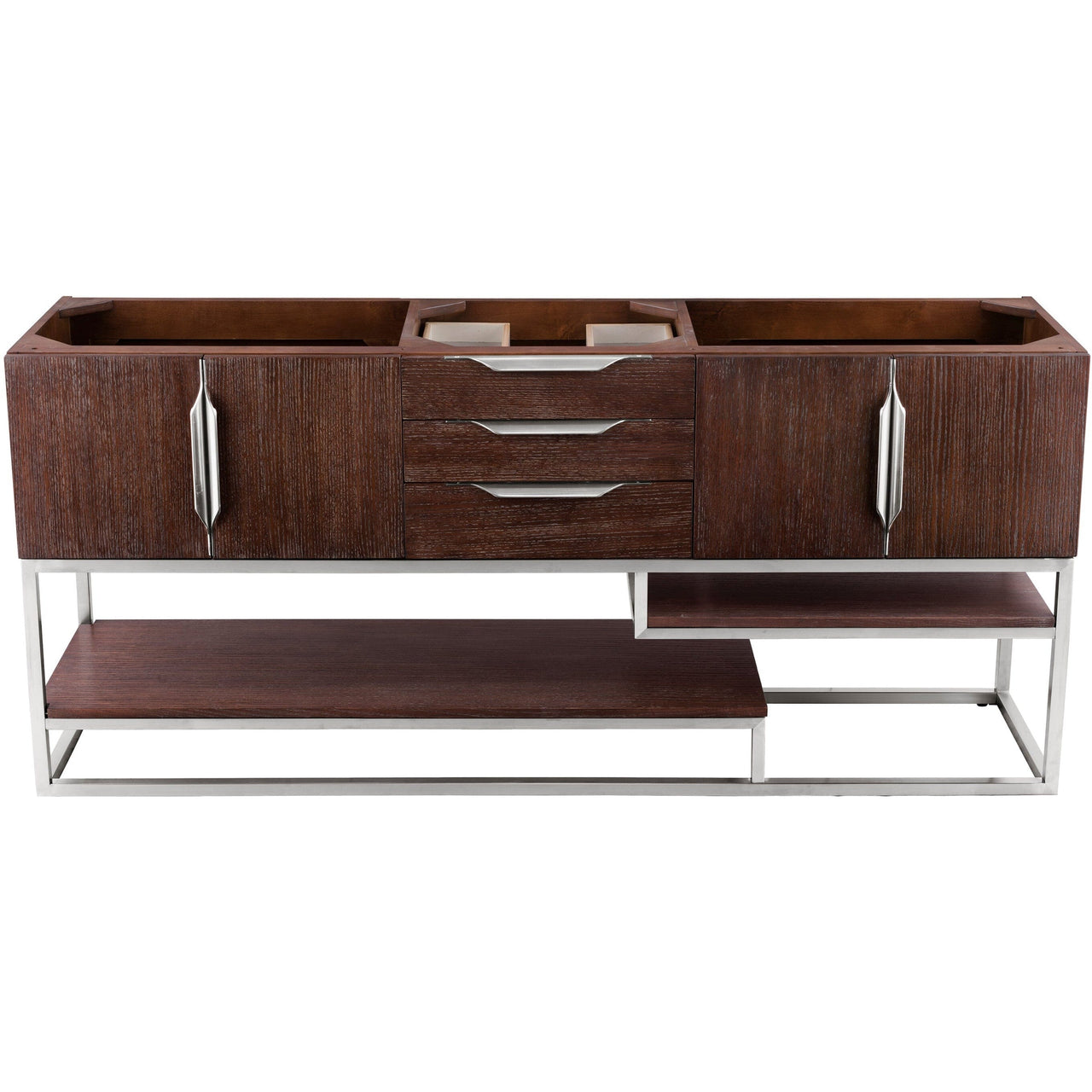 James Martin Columbia 72" Double Vanity Vanity James Martin Coffee Oak w/ Dusk Grey Glossy Composite Top 