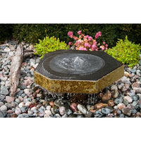Thumbnail for Real Stone Fountains ABBBF12 Basalt Bird Bath Fountain Kit Fountain Blue Thumb 
