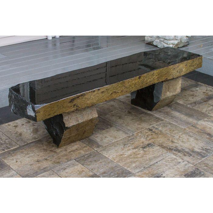 Real Stone Fountains ABBB72 Basalt Bench - 72″ Bench Blue Thumb 