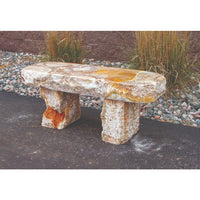 Thumbnail for Real Stone Fountains ABBY045 Yellow Onyx Bench - 45″ Bench Blue Thumb 