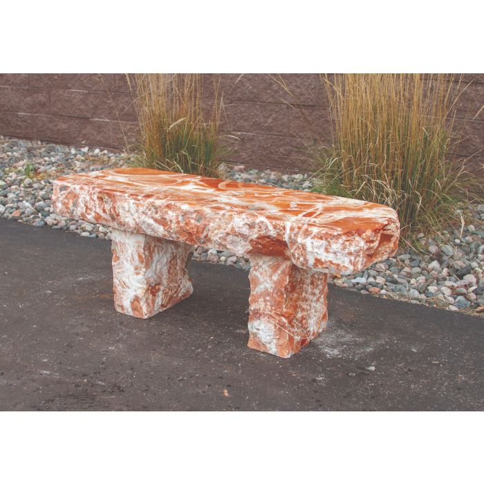Real Stone Fountains ABBR045 Red Onyx Bench - 45″ Bench Blue Thumb 
