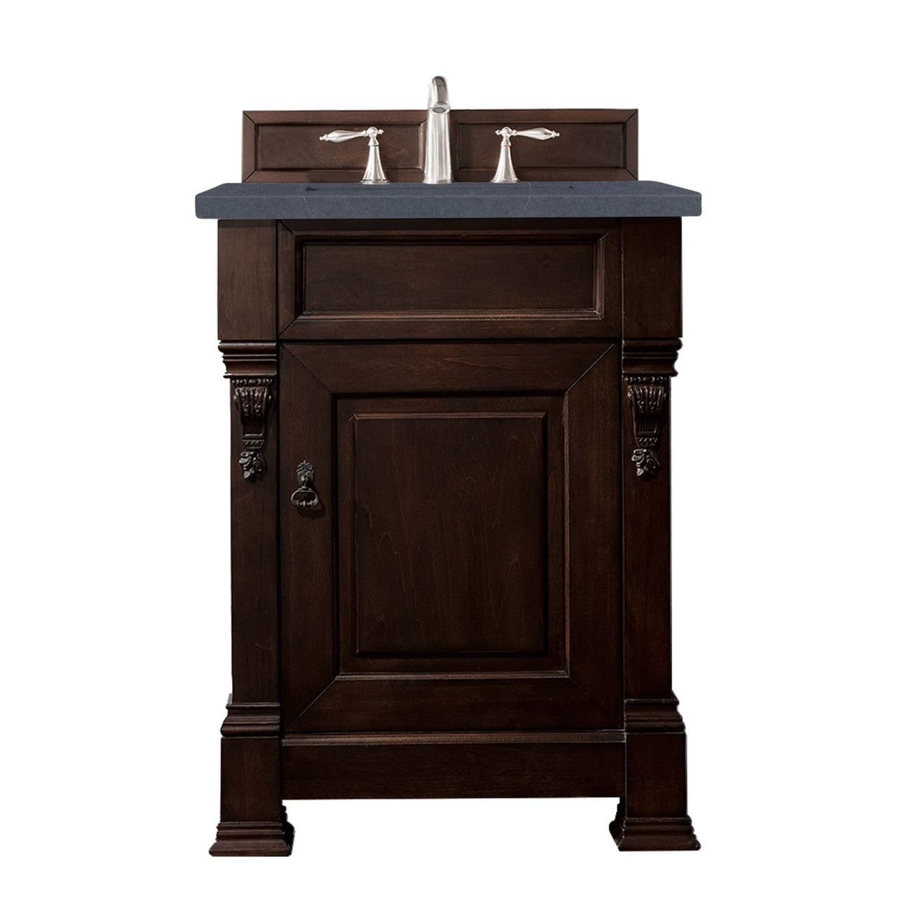 James Martin Brookfield 26" Single Vanity Vanities James Martin Burnished Mahogany w/ 3 CM Charcoal Soapstone Quartz Top 