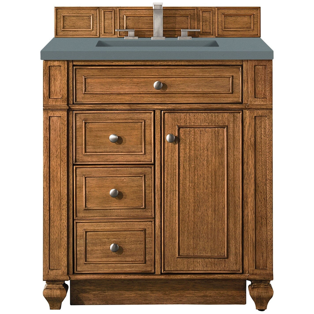 James Martin Bristol 30" Single Vanity Vanity James Martin Saddle Brown w/ 3 CM Cala Blue Quartz Top 