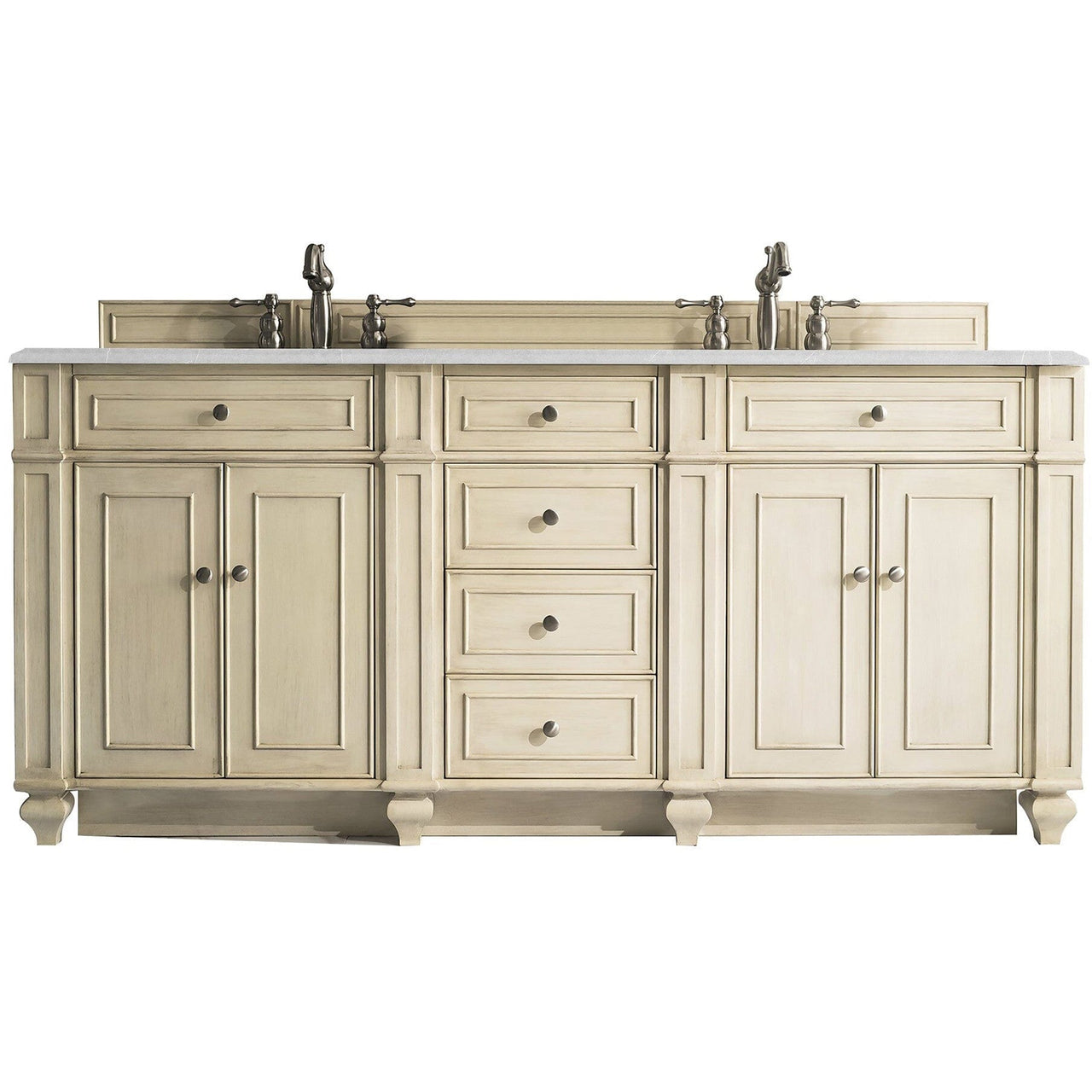 James Martin Bristol 72" Double Vanity Vanity James Martin Vintage Vanilla w/ 3 CM Eternal Serena Quartz Top 
