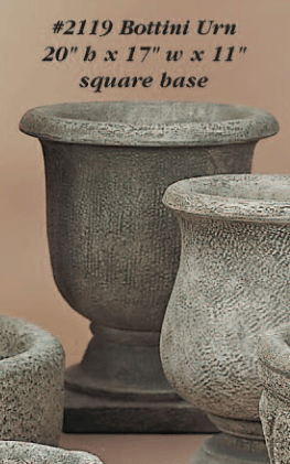 Bottini Urn Square Base Cast Stone Outdoor Garden Planter Planter Tuscan 