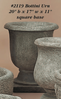 Thumbnail for Bottini Urn Square Base Cast Stone Outdoor Garden Planter Planter Tuscan 