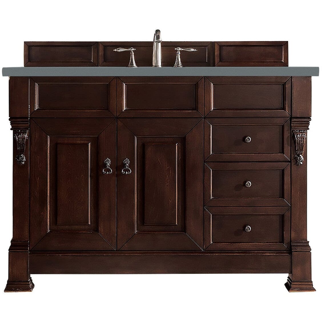 James Martin Brookfield 48" Single Vanity Vanities James Martin Burnished Mahogany w/ 3 CM Cala Blue Quartz Top 