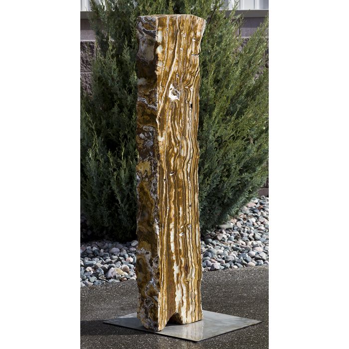 Real Stone Fountains BTTBK028 Black Canyon Onyx Artisan Rock Fountain Fountain Blue Thumb 