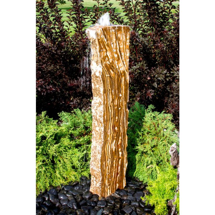 Real Stone Fountains BTTBK028 Black Canyon Onyx Artisan Rock Fountain Fountain Blue Thumb 