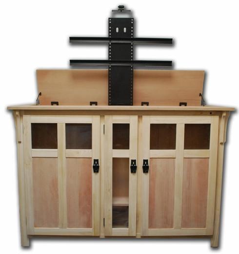 Touchstone Bungalow Unfinished Full Size Lift Cabinets For Up To 60” Flat Screen Tv’S Tv Lift Cabinets Touchstone 