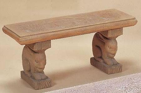 Bunny Outdoor Cast Stone Garden Bench Benches Tuscan 