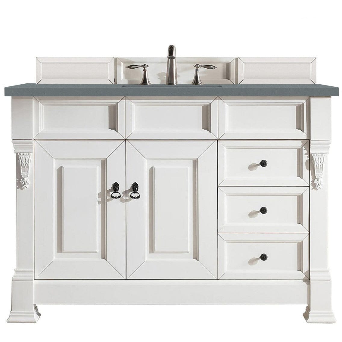 James Martin Brookfield 48" Single Vanity Vanities James Martin Bright White w/ 3 CM Cala Blue Quartz Top 