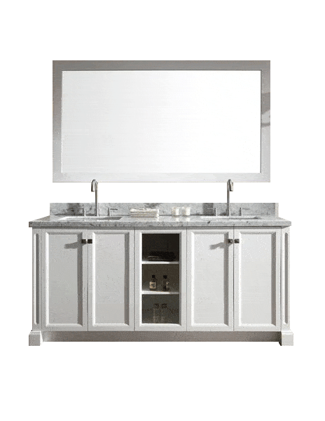 ARIEL Westwood 73" Double Sink Bathroom Vanity Set in White Vanity ARIEL 