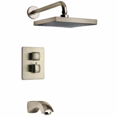 Latoscana Lady thermostatic valve with 2 way diverter in Brushed Nickel bathtub and showerhead faucet systems Latoscana 