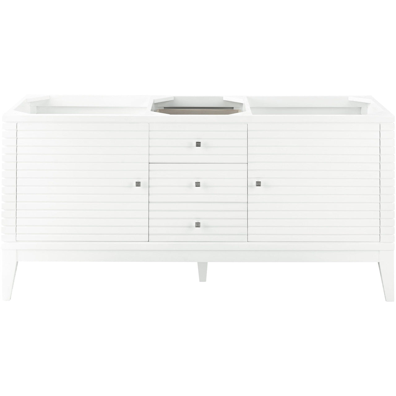 James Martin Linear 59" Double Vanity Vanity James Martin Glossy White Cabinet Only 