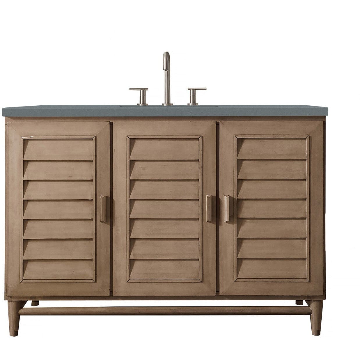 James Martin Portland 48" Single Vanity Vanity James Martin Whitewashed Walnut w/ 3 CM Cala Blue Quartz Top 