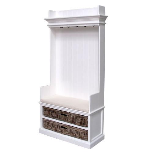 NovaSolo Halifax Entryway Coat Rack & Bench +cushion + basket set Entryway NovaSolo 