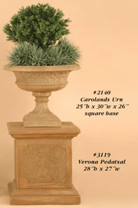 Thumbnail for Carolands Urn Cast Stone Outdoor Garden Planter Planter Tuscan 