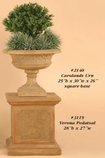 Carolands Pedestal Cast Stone Outdoor Garden Planter Planter Tuscan 