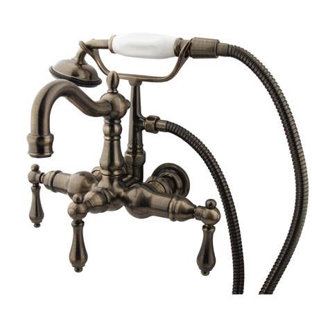 Kingston Brass Vintage 3-3/8" Wall Mount Clawfoot Tub Filler with Hand Shower Clawfoot Tub Filler Kingston Brass 
