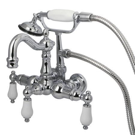 Kingston Brass Vintage 3-3/8" Wall Mount Clawfoot Tub Filler with Hand Shower Clawfoot Tub Filler Kingston Brass 