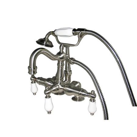 Kingston Brass CC1015T8 Vintage 3-3/8" Wall Mount Tub Filler, Satin Nickel Clawfoot Tub Filler Kingston Brass 