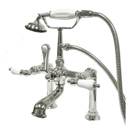 Kingston Brass Vintage 7" Deck Mount Clawfoot Tub Filler with Hand Shower Clawfoot Tub Filler Kingston Brass 