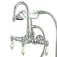 Thumbnail for Kingston Brass Vintage Wall Mount Clawfoot Tub Filler with Hand Shower Clawfoot Tub Filler Kingston Brass 